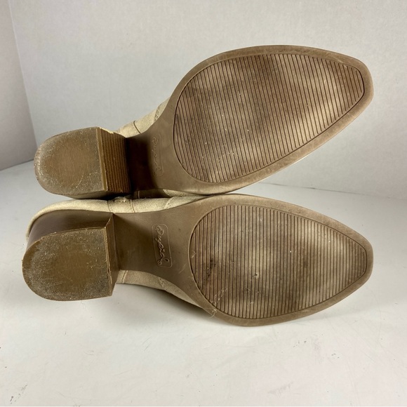 Tan suede western cowboy ankle booties festival rodeo cowgirl boots champagne - Picture 12 of 12